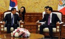 Presidente Ollanta Humala y su homólogo de Corea del Sur, Lee Myung-bak, en la Casa Azul, residencia presidencial surcoreana