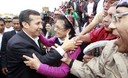 Presidente Ollanta Humala, encabezó Cambio de Guardia y saludo al público en general en la plaza de armas