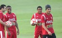 Claudio Pizarro farfán y Paolo guerrero entrenaron  junto sus compañeros de la selección peruana de futbol