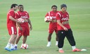 Claudio Pizarro farfán y Paolo guerrero entrenaron  junto sus compañeros de la selección peruana de futbol