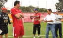 Presidente Ollanta Humala visitó a la selección peruana en la Videna