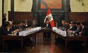 Presidente Ollanta Humala sostuvo reunión con presidentes regionales en el salón dorado de palacio de gobierno