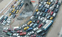 Una perspectiva del transporte privado y público de la Plaza Grau de Lima