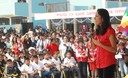 Primera Dama Nadine Heredia, participó en actividad de estrategia frente al acoso y agresión entre estudiantes en el colegio Nicolás Copérnico