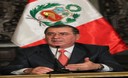 Presidente del Consejo de Ministros, Oscar Valdés en conferencia de prensa en Palacio de Gobierno