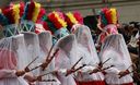 La tradicional y colorida danza andina de la Huaylia fue presentada en el Patio de Honor de Palacio de Gobierno.
