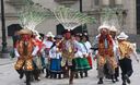 La tradicional y colorida danza andina de la Huaylia fue presentada en el Patio de Honor de Palacio de Gobierno.