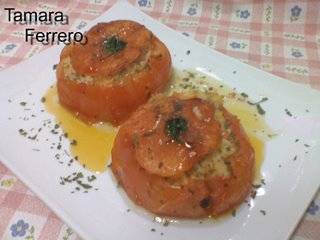 Callos rellenos de carne y arroz