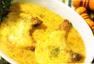 Chuletas de cerdo con queso