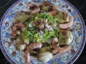 Ensalada de alcachofas y almendras