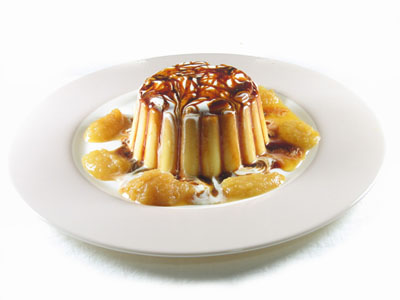 Flan de manzana