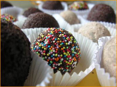 Trufas de chocolate navideñas