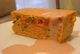 Flan de pescado con salsa de tomate