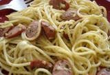 Espaguettis con salchichas