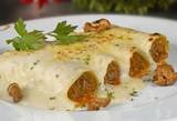 Canelones con pollo y setas
